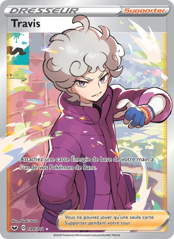 Carte Pokémon Travis de l'extension Épée et Bouclier