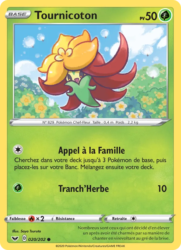Carte Pokémon Tournicoton de l'extension Épée et Bouclier