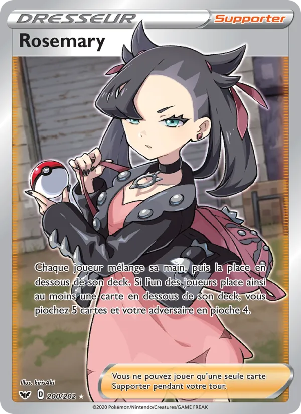 Carte Pokémon Rosemary de l'extension Épée et Bouclier