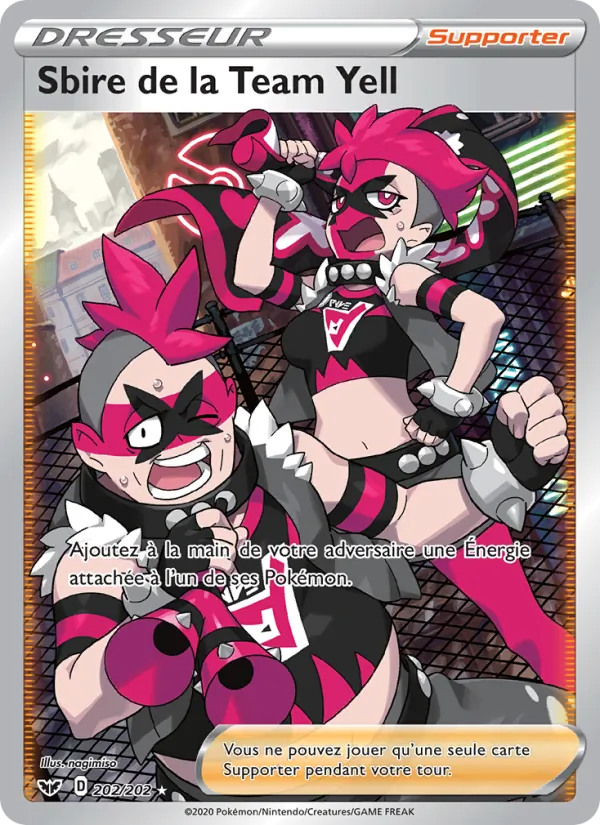 Carte Pokémon Sbire de la Team Yell de l'extension Épée et Bouclier