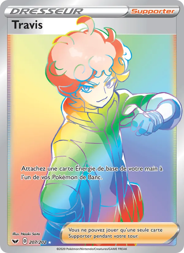 Carte Pokémon Travis de l'extension Épée et Bouclier