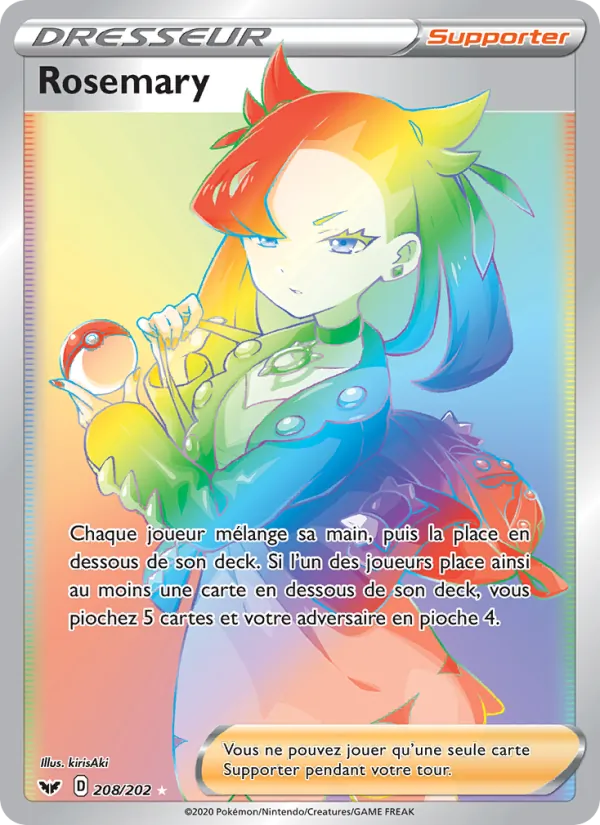 Carte Pokémon Rosemary de l'extension Épée et Bouclier
