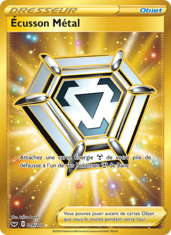 Carte Pokémon Écusson Métal de l'extension Épée et Bouclier