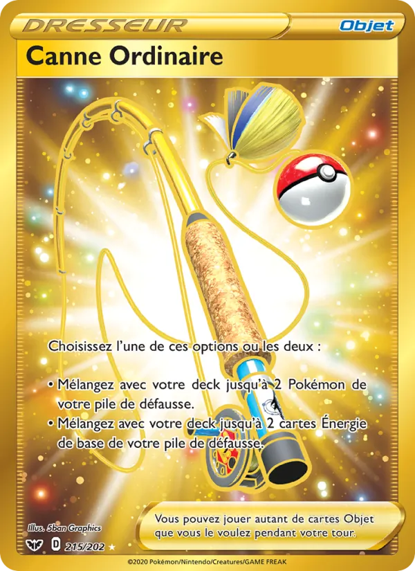Carte Pokémon Canne Ordinaire de l'extension Épée et Bouclier