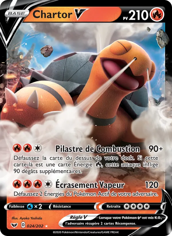 Carte Pokémon Chartor V de l'extension Épée et Bouclier