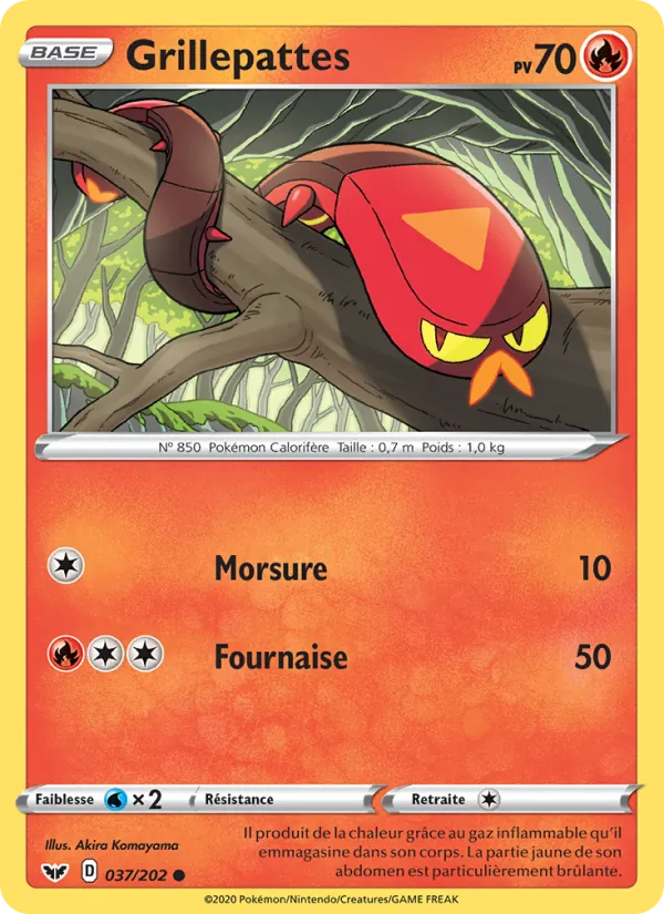 Carte Pokémon Grillepattes de l'extension Épée et Bouclier