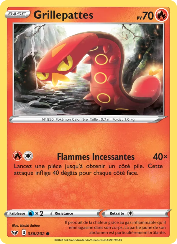 Carte Pokémon Grillepattes de l'extension Épée et Bouclier