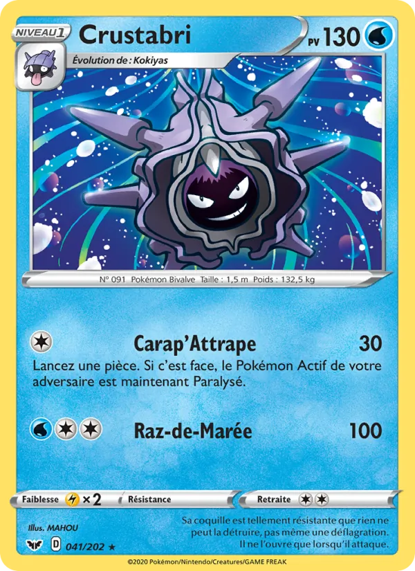 Carte Pokémon Crustabri de l'extension Épée et Bouclier