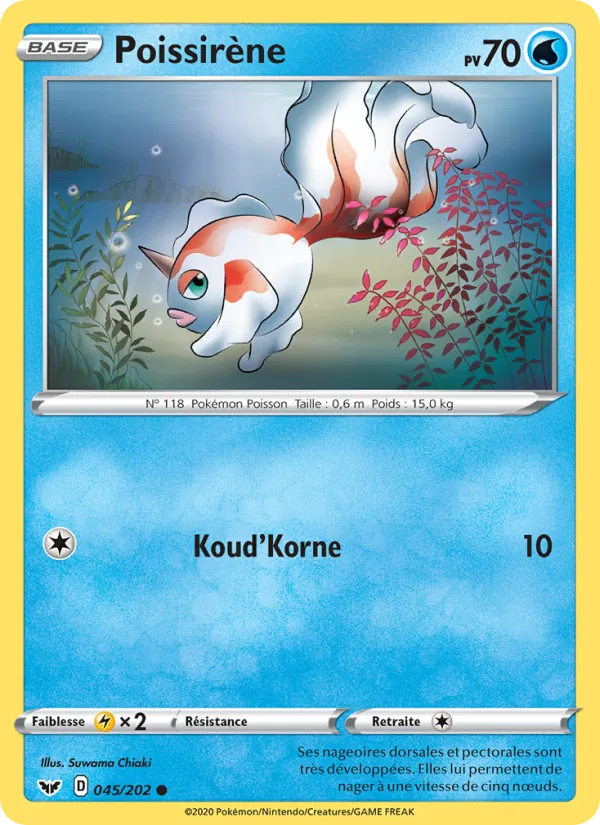 Carte Pokémon Poissirène de l'extension Épée et Bouclier