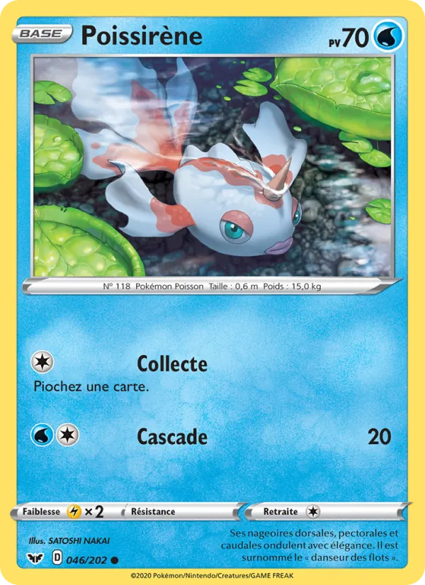 Carte Pokémon Poissirène de l'extension Épée et Bouclier