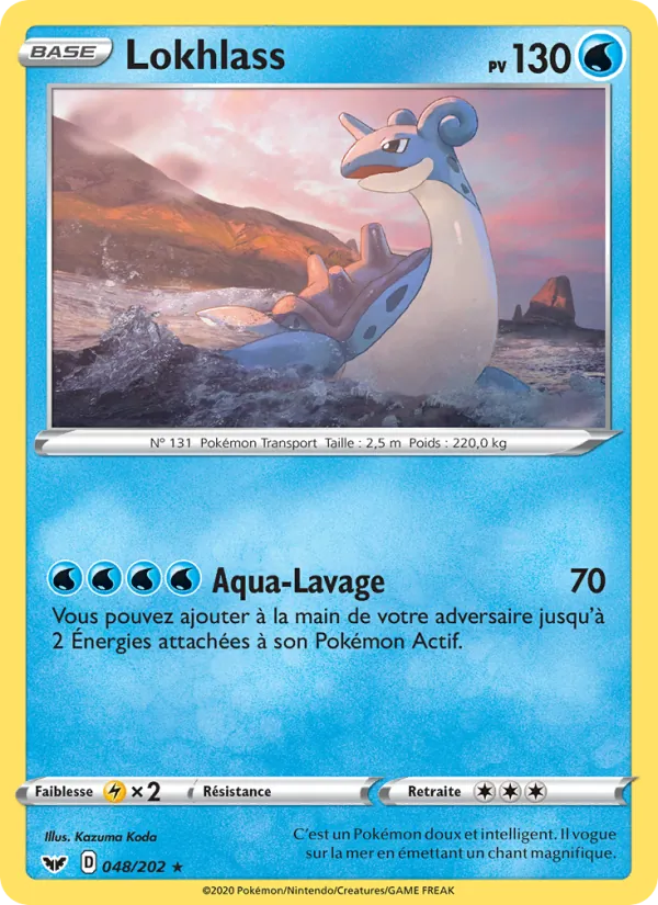 Carte Pokémon Lokhlass de l'extension Épée et Bouclier