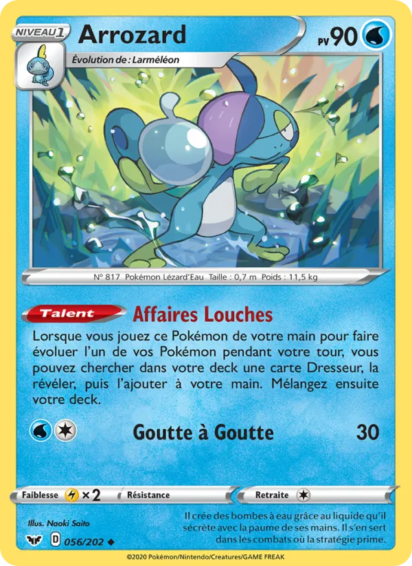 Carte Pokémon Arrozard de l'extension Épée et Bouclier