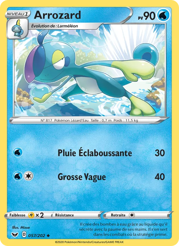 Carte Pokémon Arrozard de l'extension Épée et Bouclier