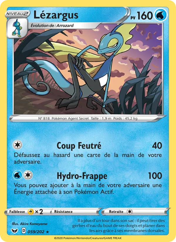 Carte Pokémon Lézargus de l'extension Épée et Bouclier