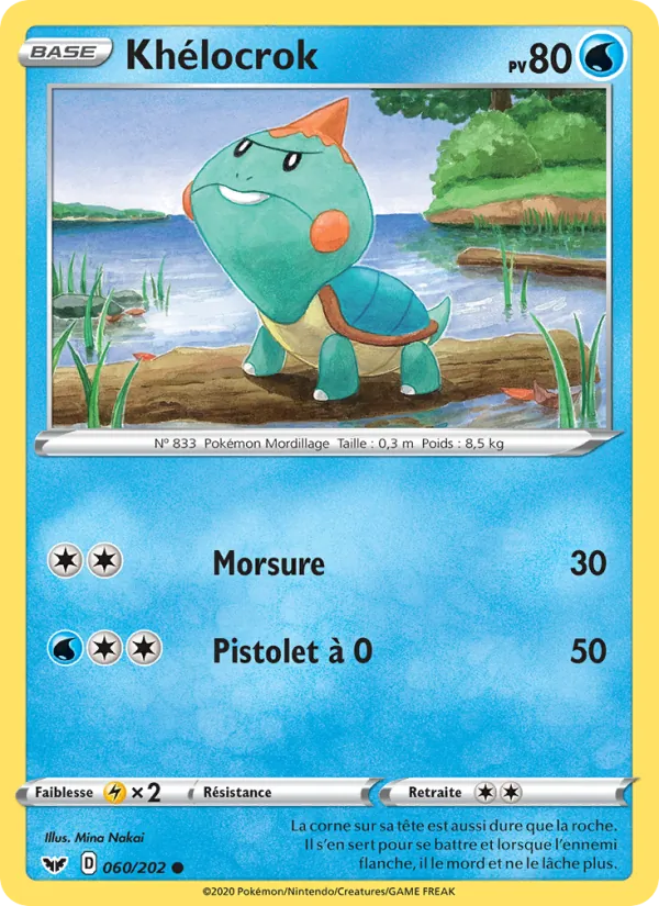 Carte Pokémon Khélocrok de l'extension Épée et Bouclier