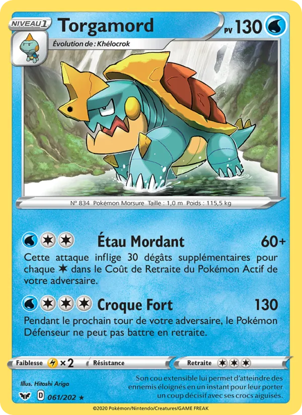 Carte Pokémon Torgamord de l'extension Épée et Bouclier