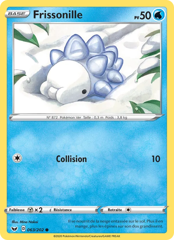 Carte Pokémon Frissonille de l'extension Épée et Bouclier