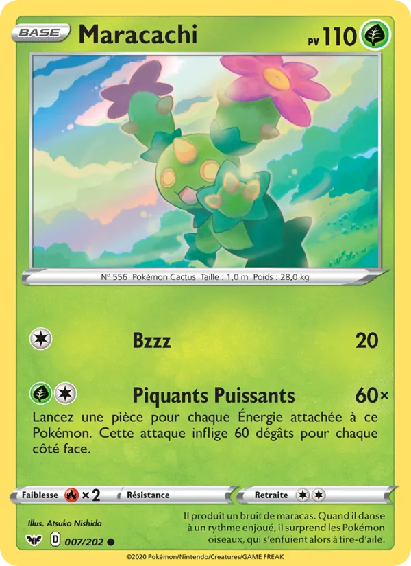 Carte Pokémon Maracachi de l'extension Épée et Bouclier