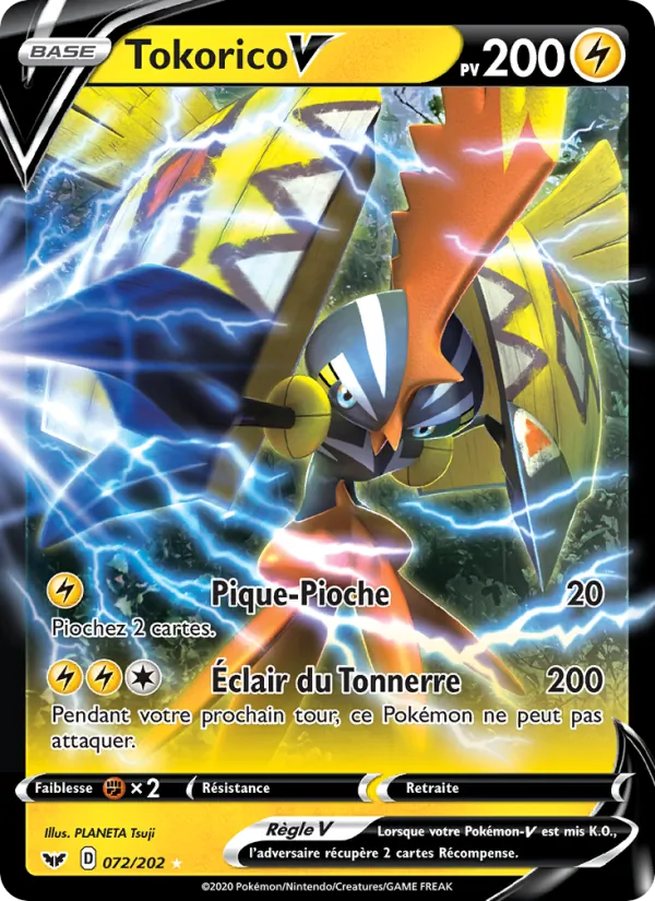 Carte Pokémon Tokorico V de l'extension Épée et Bouclier