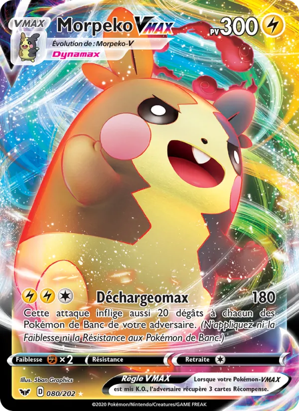 Carte Pokémon Morpeko VMAX de l'extension Épée et Bouclier