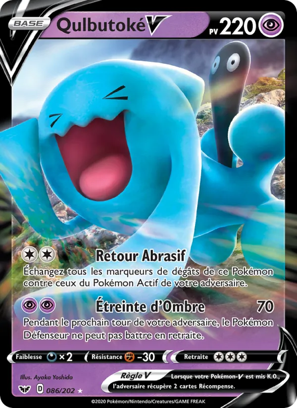 Carte Pokémon Qulbutoké V de l'extension Épée et Bouclier