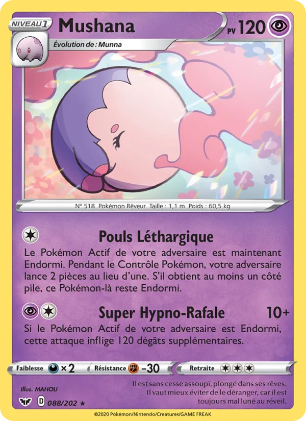 Carte Pokémon Mushana de l'extension Épée et Bouclier