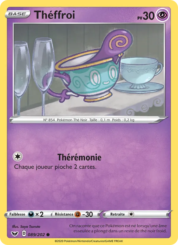 Carte Pokémon Théffroi de l'extension Épée et Bouclier