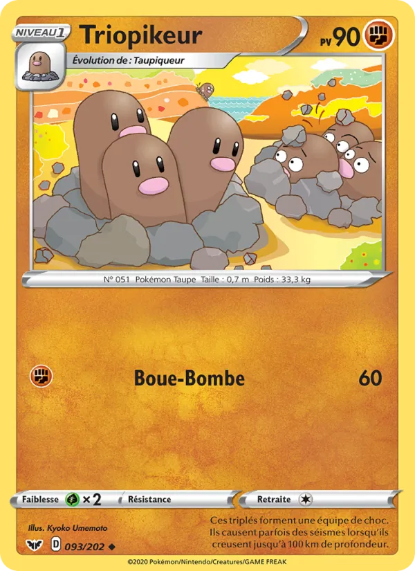 Carte Pokémon Triopikeur de l'extension Épée et Bouclier