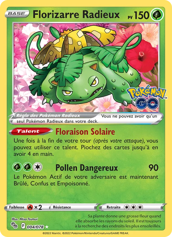 Carte Pokémon Florizarre Radieux de l'extension Pokémon GO