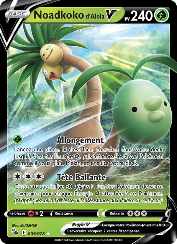Carte Pokémon Noadkoko d'Alola V de l'extension Pokémon GO