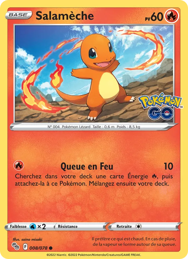 Carte Pokémon Salamèche de l'extension Pokémon GO