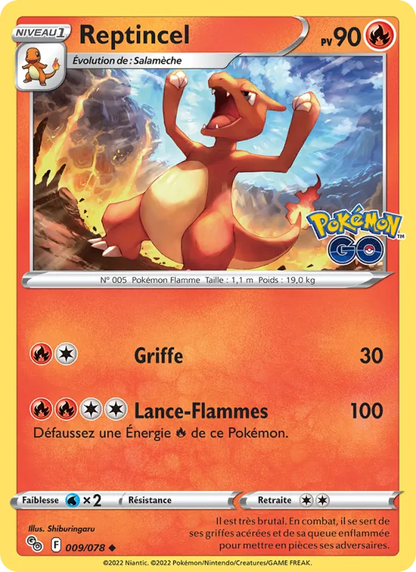 Carte Pokémon Reptincel de l'extension Pokémon GO