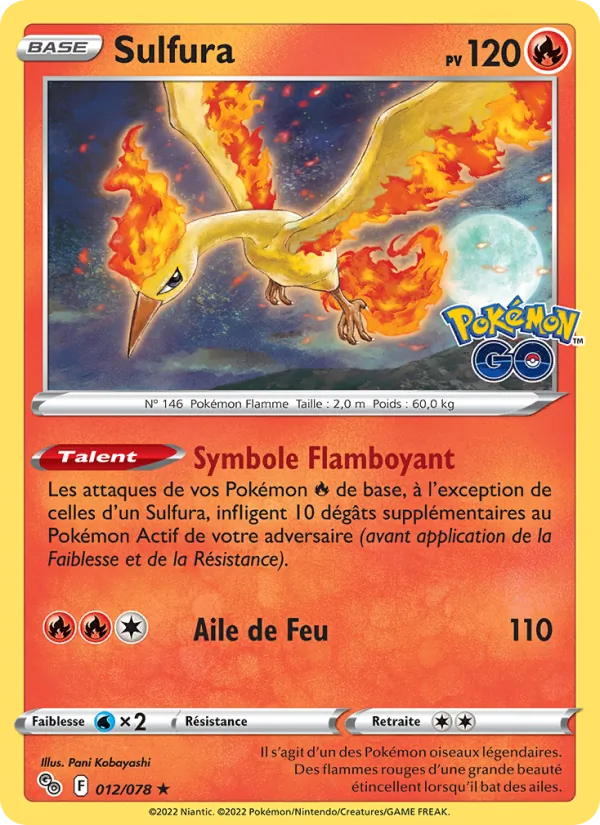 Carte Pokémon Sulfura de l'extension Pokémon GO