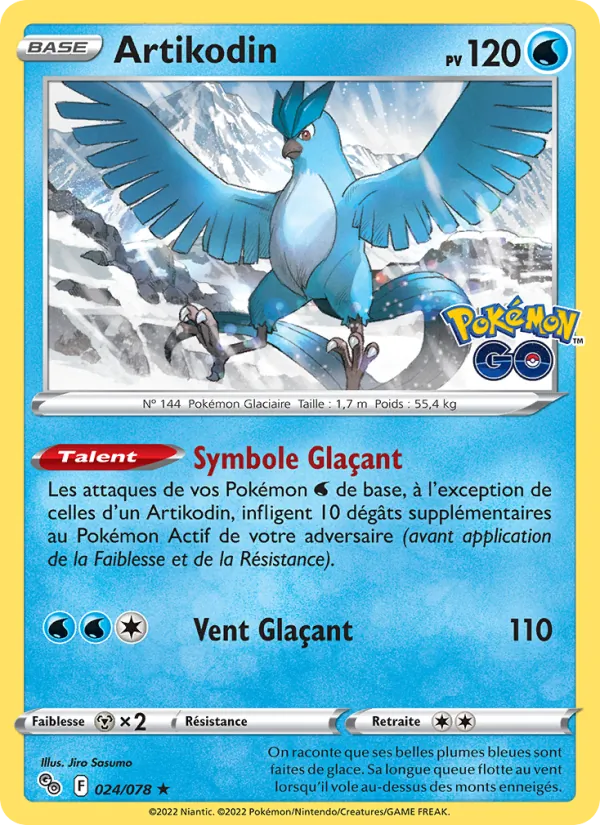 Carte Pokémon Artikodin de l'extension Pokémon GO