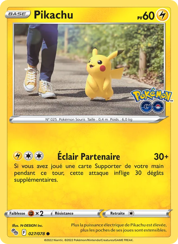 Carte Pokémon Pikachu de l'extension Pokémon GO