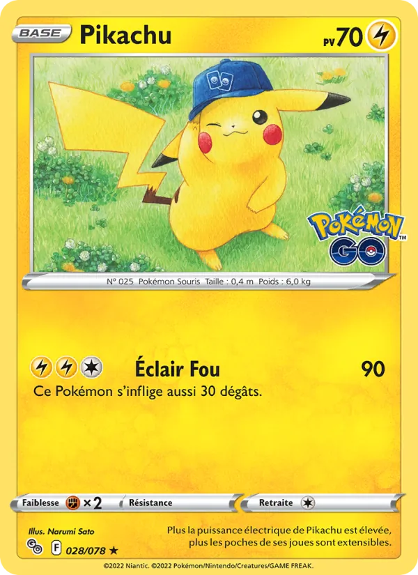 Carte Pokémon Pikachu de l'extension Pokémon GO