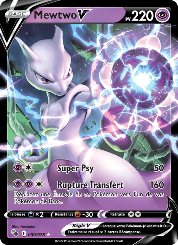 Carte Pokémon Mewtwo V de l'extension Pokémon GO