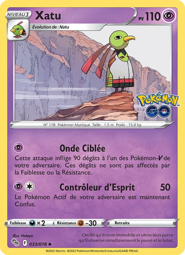 Carte Pokémon Xatu de l'extension Pokémon GO