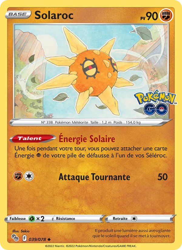 Carte Pokémon Solaroc de l'extension Pokémon GO