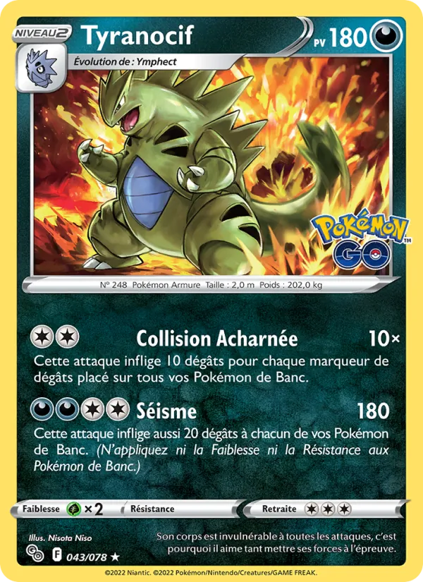 Carte Pokémon Tyranocif de l'extension Pokémon GO