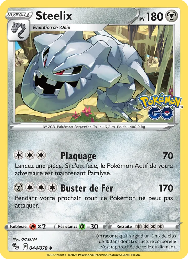 Carte Pokémon Steelix de l'extension Pokémon GO