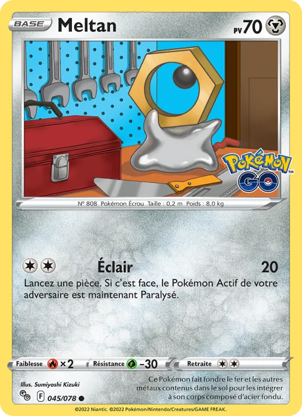 Carte Pokémon Meltan de l'extension Pokémon GO