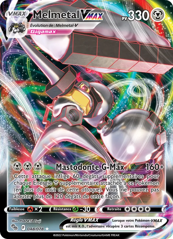 Carte Pokémon Melmetal VMAX de l'extension Pokémon GO