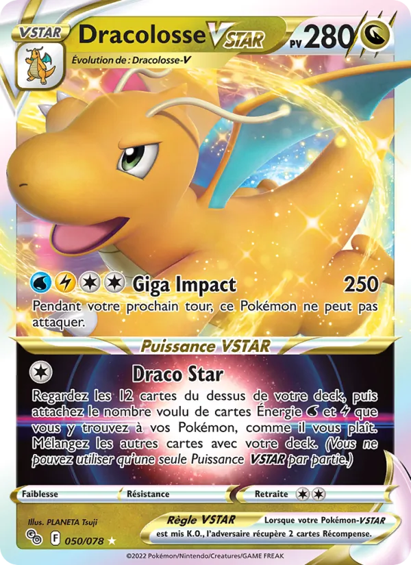 Carte Pokémon Dracolosse VSTAR de l'extension Pokémon GO