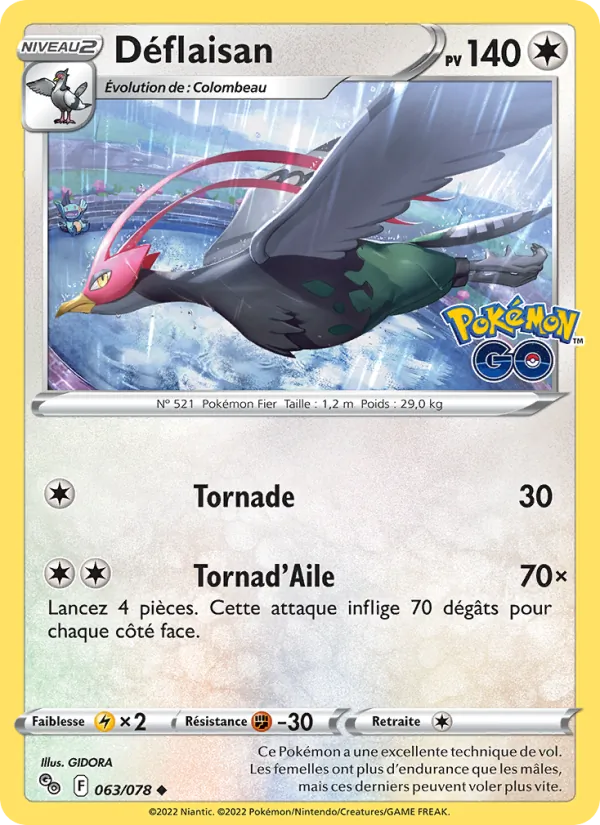 Carte Pokémon Déflaisan de l'extension Pokémon GO