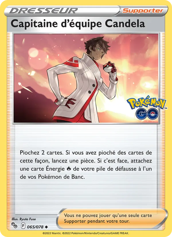 Carte Pokémon Capitaine d'équipe Candela de l'extension Pokémon GO