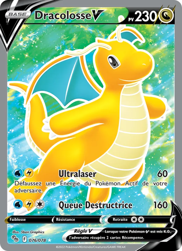 Carte Pokémon Dracolosse V de l'extension Pokémon GO