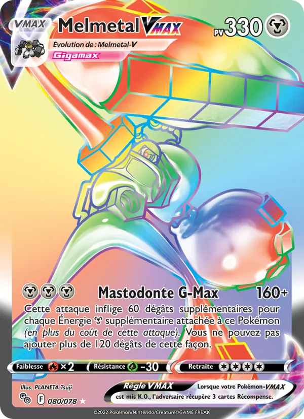 Carte Pokémon Melmetal VMAX de l'extension Pokémon GO