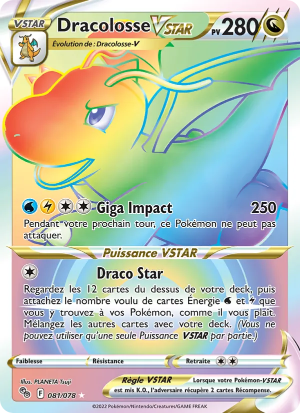 Carte Pokémon Dracolosse VSTAR de l'extension Pokémon GO