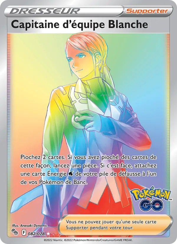 Carte Pokémon Capitaine d'équipe Blanche de l'extension Pokémon GO